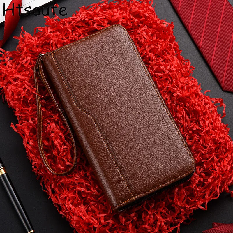 

Brand Design Men's PU Leather Wallets With Zipper Coin Pocket Vintage Big Capacity Male Short Money Long Purse Card Holder New