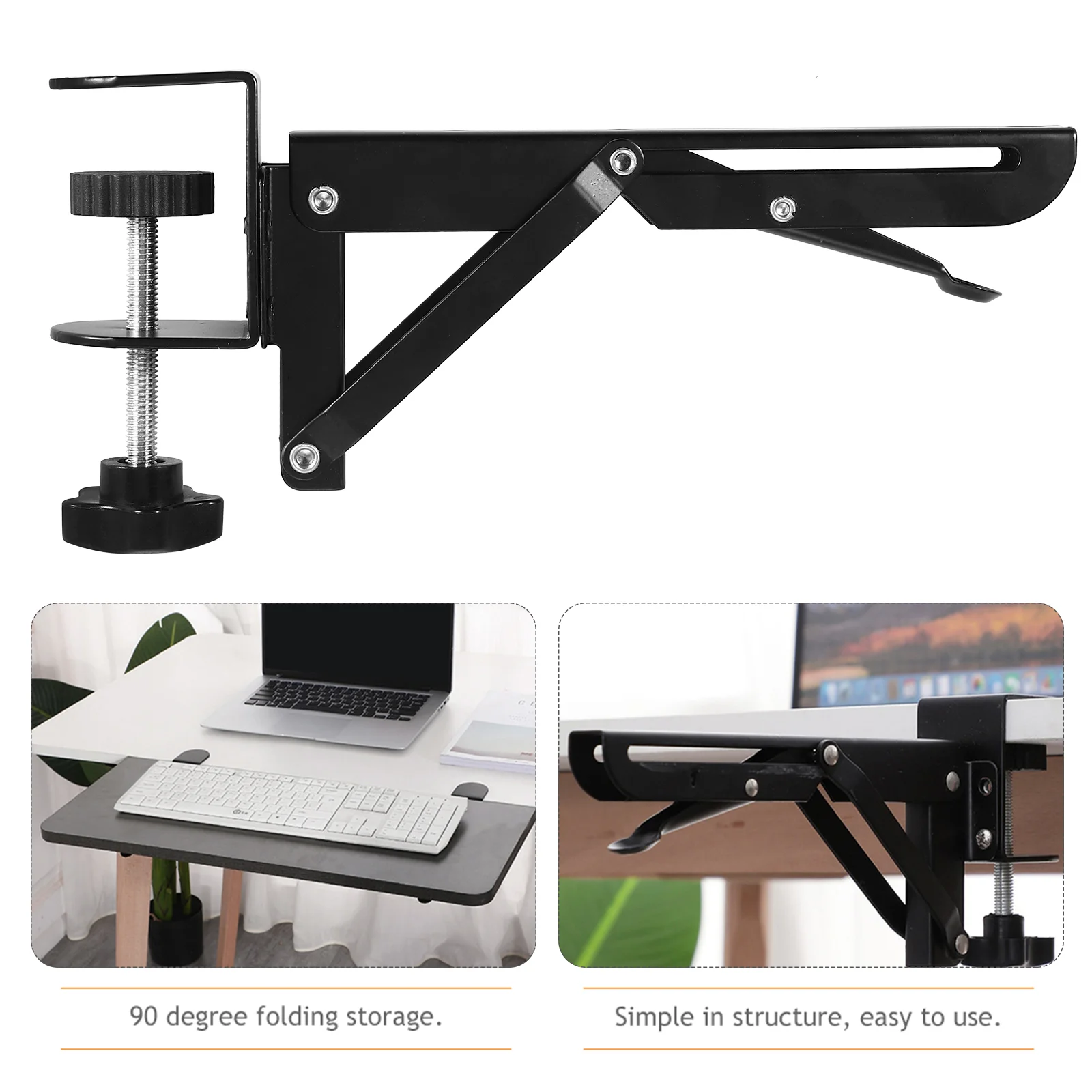 Trays Foldable Bracket Desk Extension Support Extender Wrist Rest Arm Stand Elbow Black Folding for Computer Desktop Keyboard