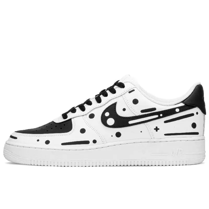 

[На заказ AF Art Link Xiaoming S-BOX] Мужские противоскользящие износостойкие низкие кроссовки для скейтборда Nike Air Force 1, черные, белые