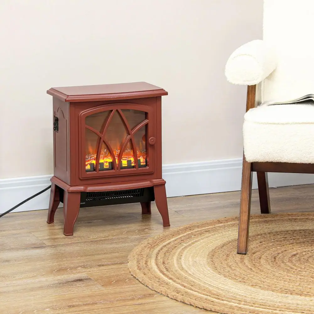 سخان كهربائي قائم بذاته 750 وات 1500 وات موقد محمول لهب واقعي حماية من الحرارة الزائدة أجواء مريحة في الأماكن المغلقة