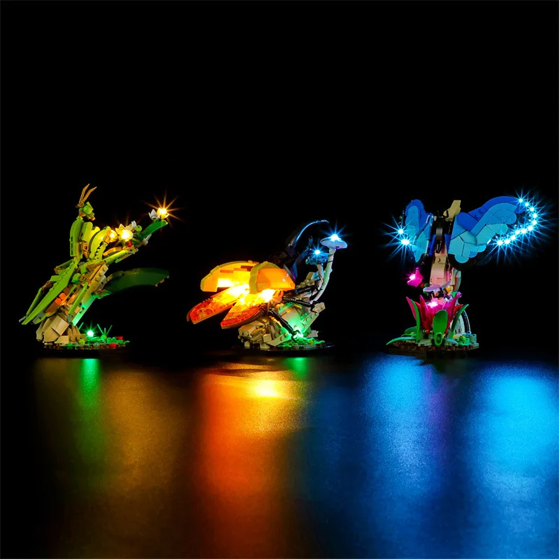 (Only LED Light No Bricks)  21342 The Insect Collection Butterfly Praying Mantis Beetles  (Not Include Building Blocks Model )