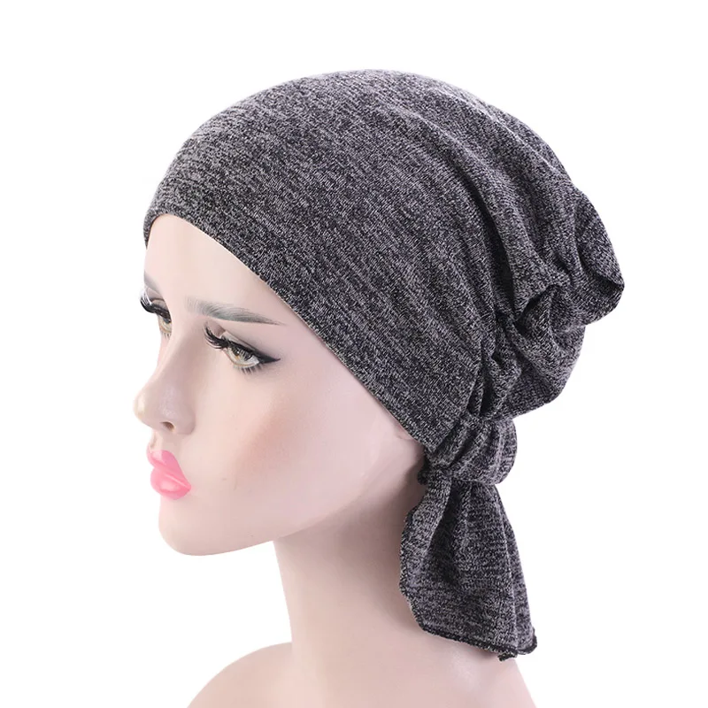 Nowe damskie muzułmańskie turbany Oddychające bandany Chusty na głowę Gotowe turbany Czapki Nakrycia głowy Opaski na głowę Czapki chemo Bonnetki — zdjęcie 6