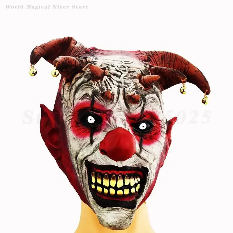 Horror Schurk Circus Carnaval Party Scary Prop Maskerade Halloween Boze Clown Masker Latex Volgelaatsmaskers Hoofddeksels Accessoires