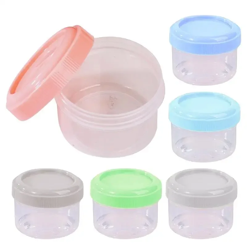 6Pcs Food Storage Jars with Screw Lids Mini Plastic Freezer Containers for Sauce Jam and Puree Reusable Ice Cream Containers