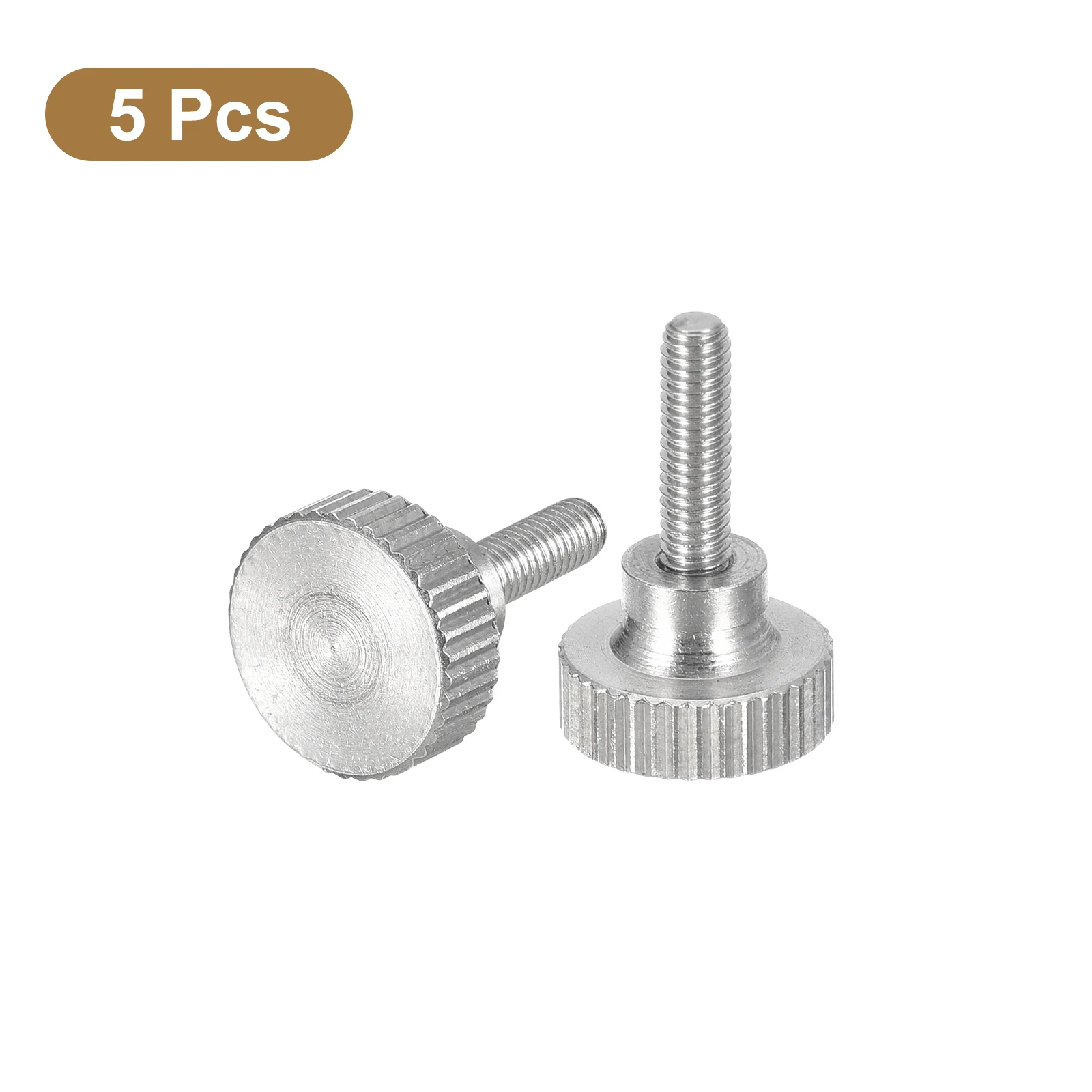 5Pcs M3 M4 M5 M6 Knurled Thumb Screws 304 Stainless Steel Flat Knurled Head Thumb Screws Bolts with Shoulder Grip Knobs Fastener - view 3