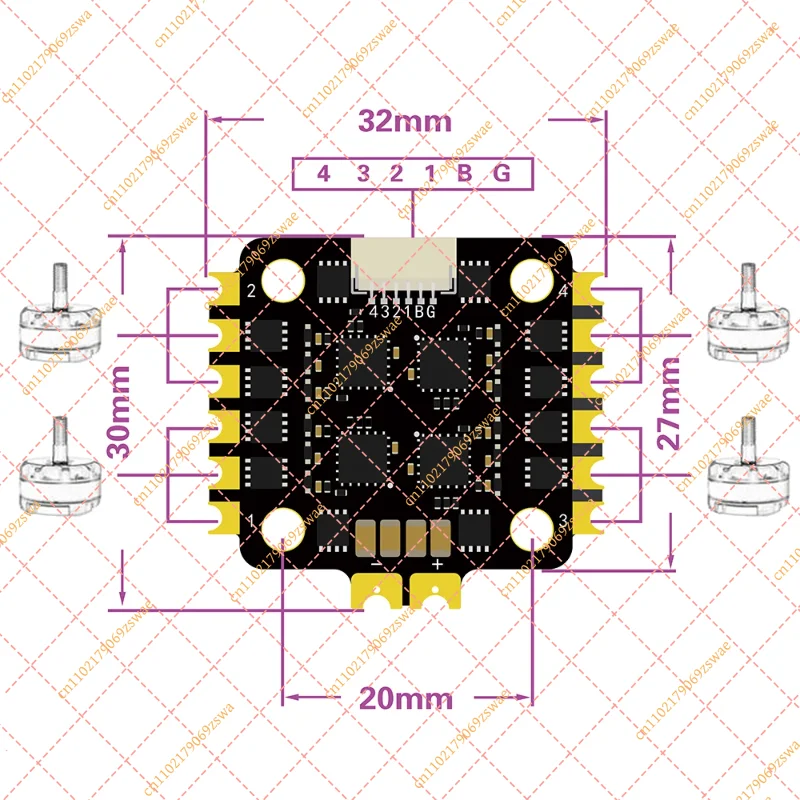 for HAKRC 15A/25A Mini 4in1 ESC 32-Bit BLHeli_S DShot600 2-5S 20x20mm for FPV Drone