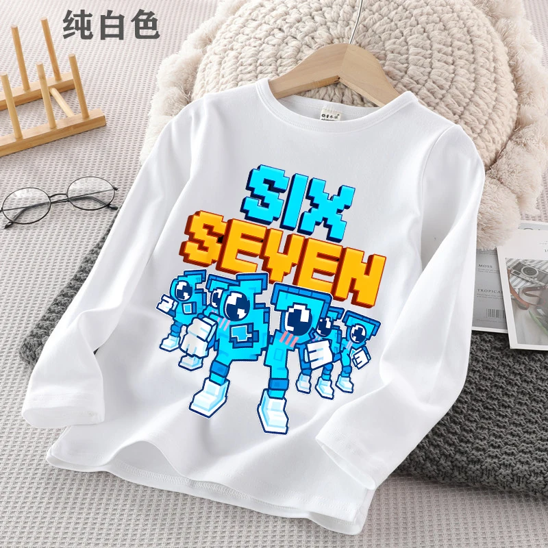 

67 Long Sleeves Children Steal A Brainrot Six Seven Autumn T Shirt Tees Loose Comfortable Tops Streetwear Fashion Kids Clothing