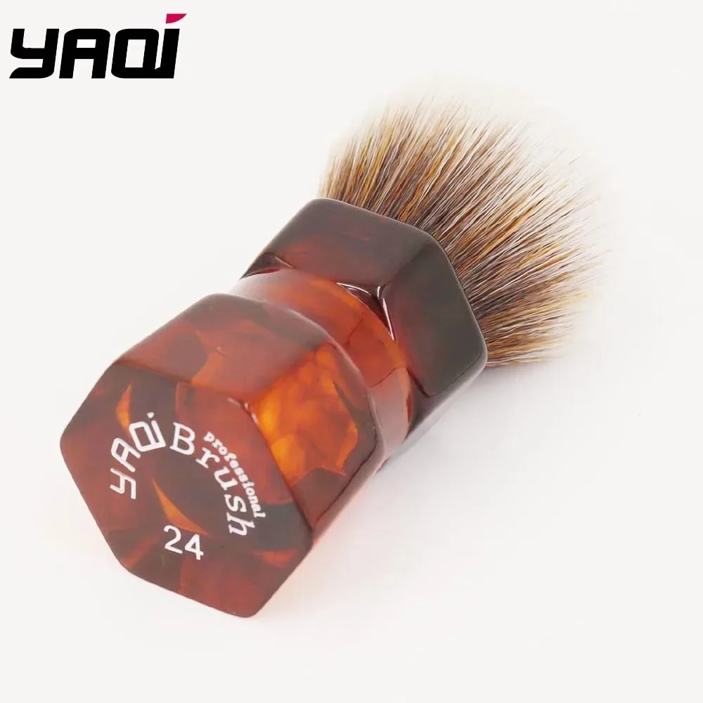 YAQI 24mm Moka Express Synthetic Hair Barbe Mens Shaving Brush Professional Barber Face Cleaning Shaving Brush Tool