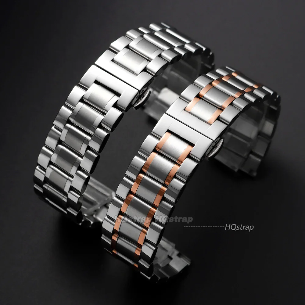 Gebogenes Edelstahl-Uhrenarmband 12/14/16/17/18/19/20/21/22/23/24mm Armband mit Schmetterlingsverschluss für Damen und Herren Universelles Band – Detail 2