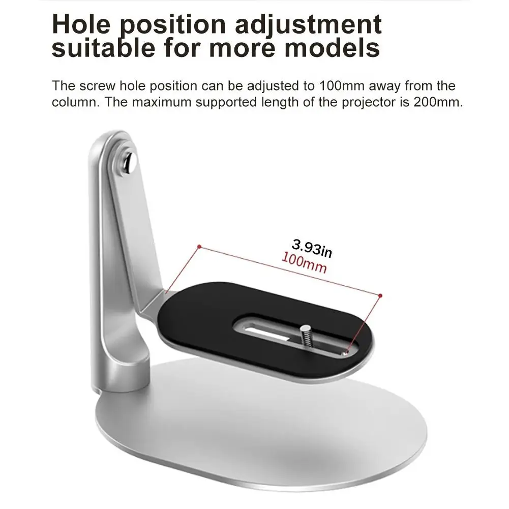 360-Angle Projector Desktop Stand 1/4 Inch Universal Screw Holes With Silicone Gasket Projector Bracket Video Display Holder