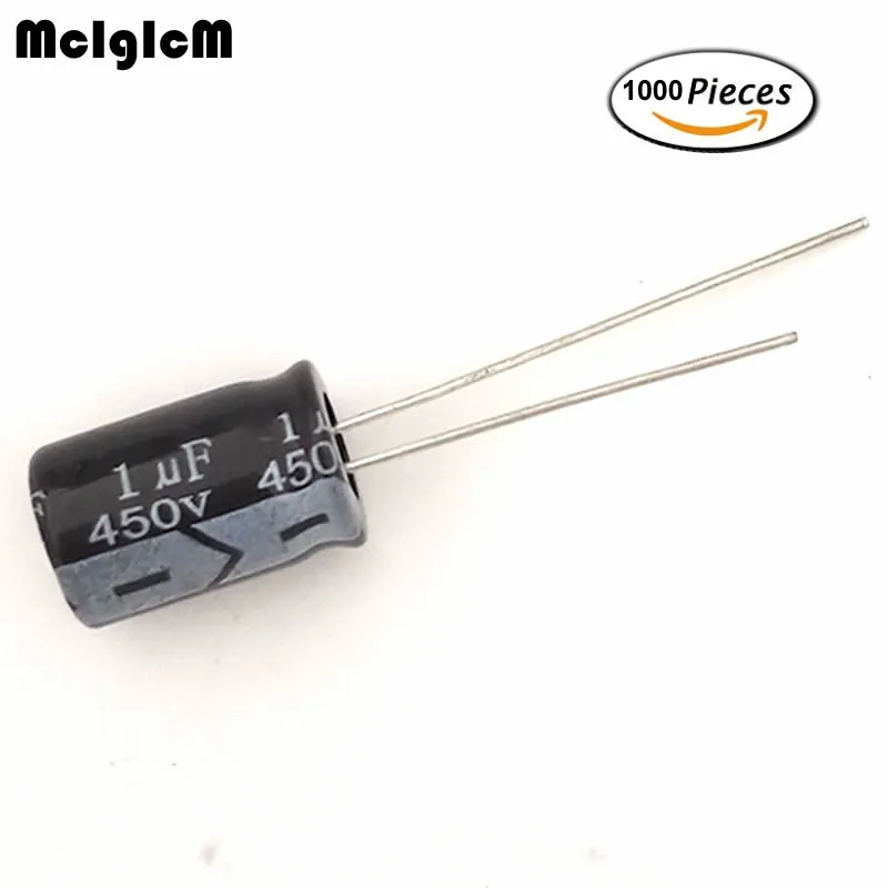 

1000pcs 105 1uF 50V 63V 100V 400V 450V Aluminum electrolytic capacitor 4*7 5*11 6*12 8*12 electrolytic capacitor 1uF