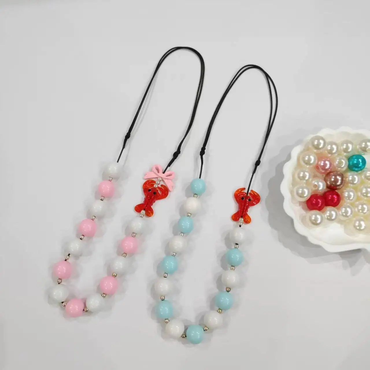 

Boutique Children Handmade Necklace Toddlers Lobster Pendant Adjustable Neclace Kids Sister Brother Sibling Necklace