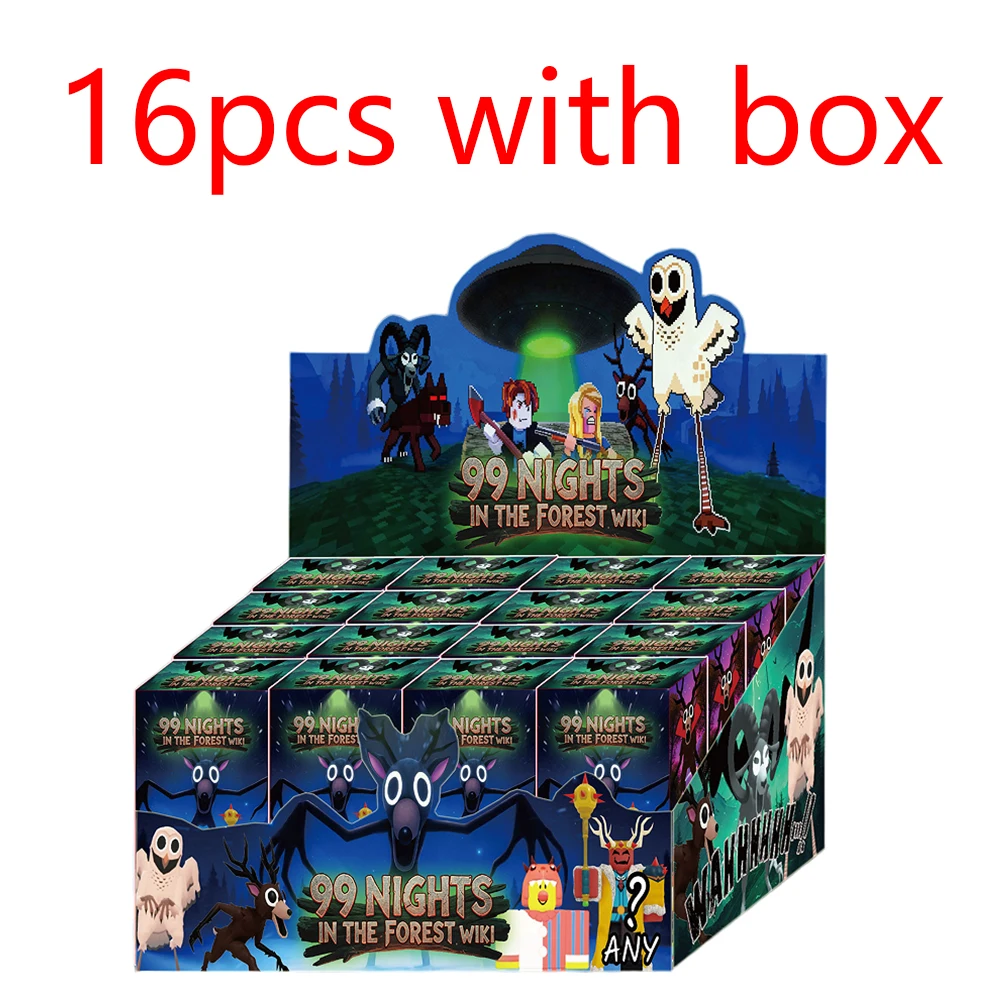 人気沸騰中！森のサバイバル99夜ホラーゲーム、エルク人形付き、16個入りブラインドボックストイ、クリスマスプレゼント ﻿ ﻿