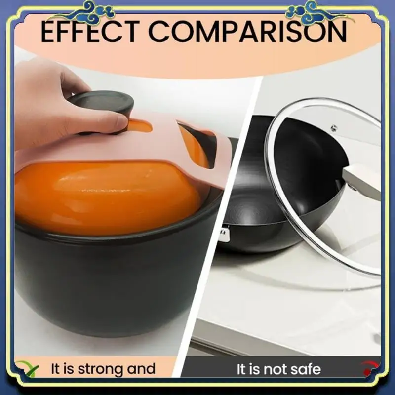 A56P-Universal Pot Lid Holder Rubber Strap Alternative(6/7/8 Quart) 2Pcs Silicone Lid Lock Strap For Low Cooker