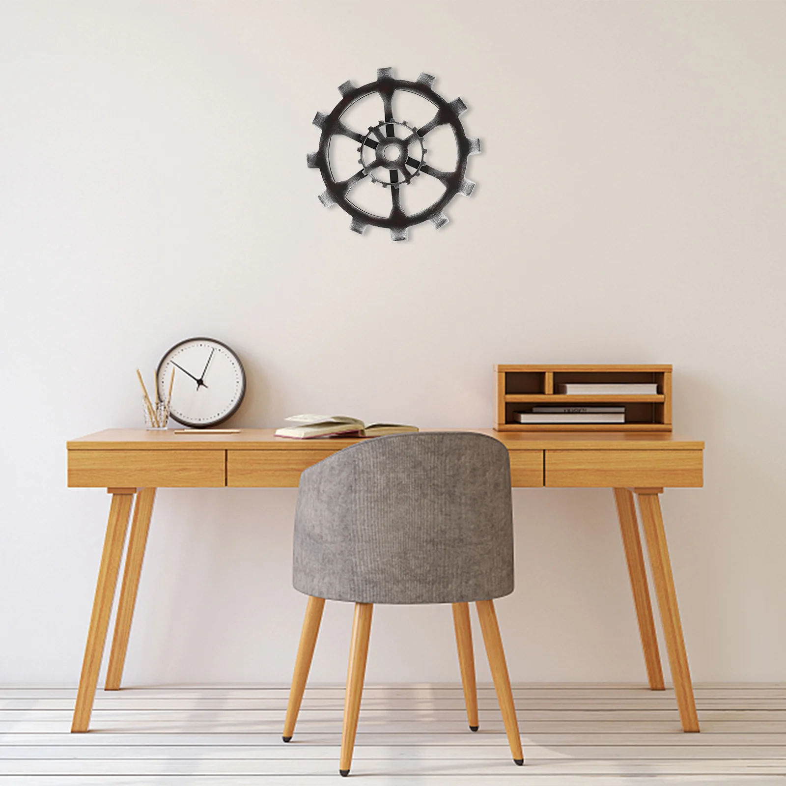 

Vintage Wooden Gear Wall Hanging Decor Unique Steampunk Style Perfect for Home Bar Cafe Office Decoration Wall Gear Decor