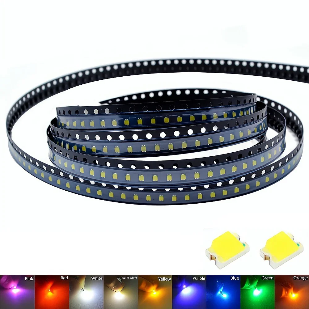 1000Pcs 0805 White Red Green Blue Yellow SMD LED Chips 2.0~3.0V Super Bright Lamp Highlight Light Emitting Diode Patch Lighting