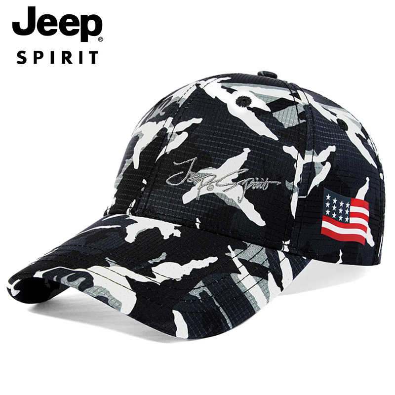 

Jeep Men's Camouflage Sports Cap Baseball Cap Trucker Hat UV Protection Outdoor Sports Cap Running Cap Adjustable Fit