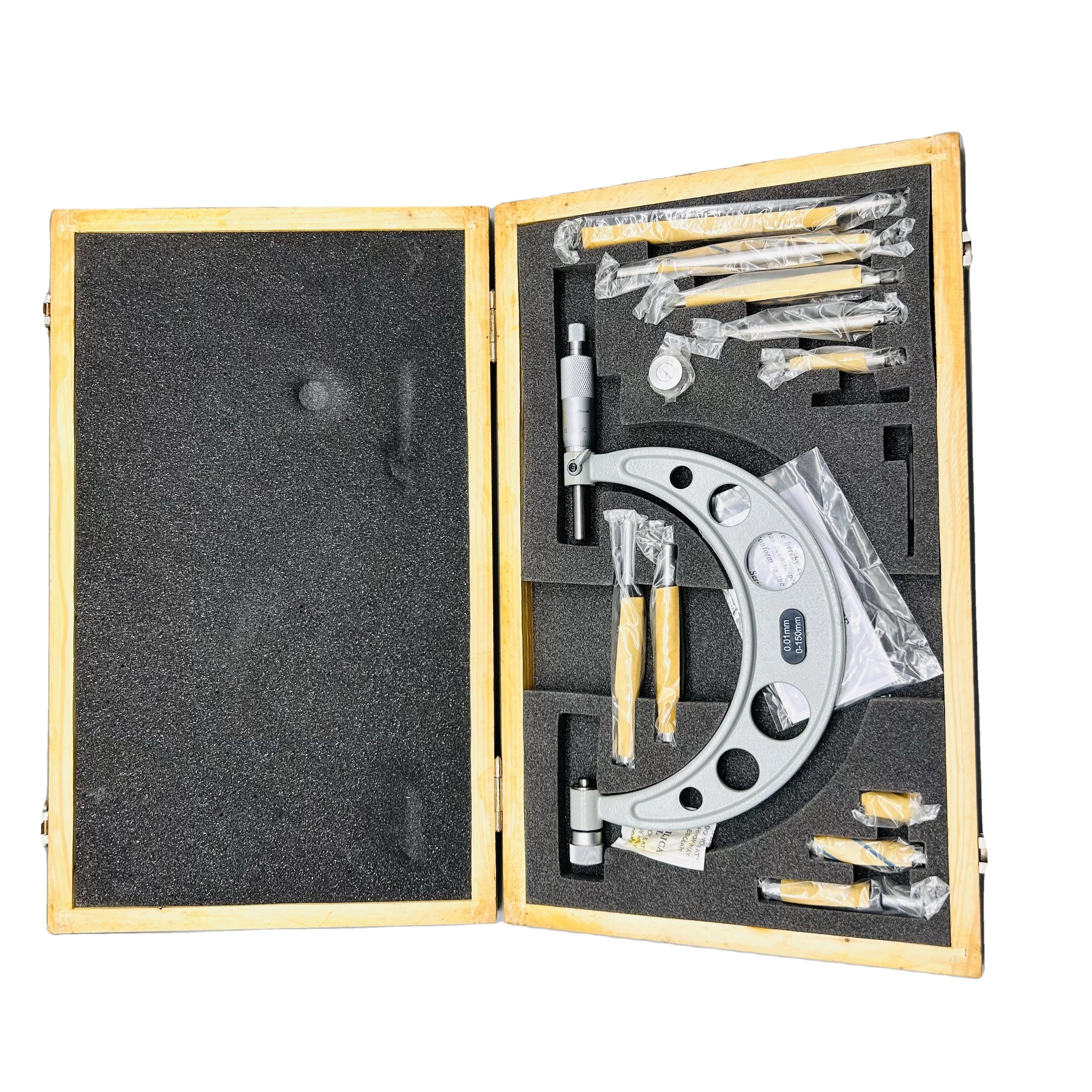 

Customized Logo 0-150MM High Precision Industrial Outside Micrometer With Interchangeable Anvils