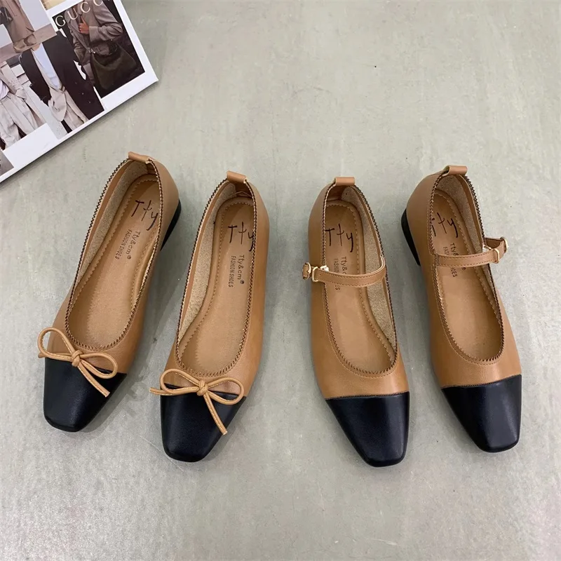 

8 Colors High Quality Stylish Square Toe Slip On Butterfly Knot Flat Shoes Elegant Buckle Mix Color Lady Flats Soft Boat Loafers