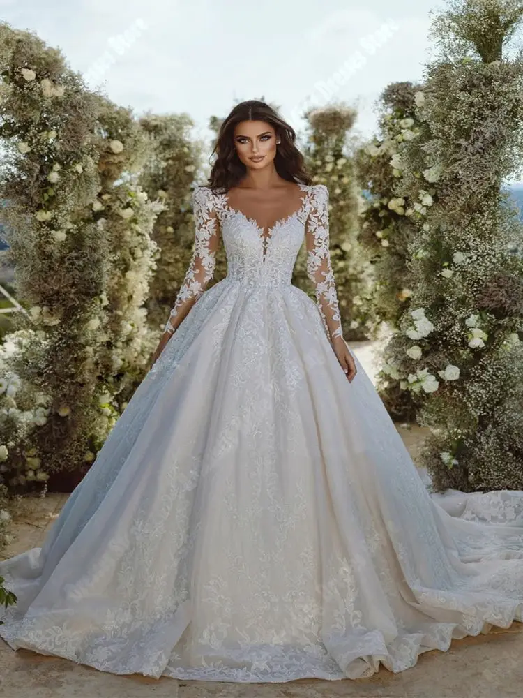 Mulheres espumante espumante lantejoulas princesa vestidos de casamento, Sexy Deep V Satin superfície, vestidos de noiva, esfregando comprimento