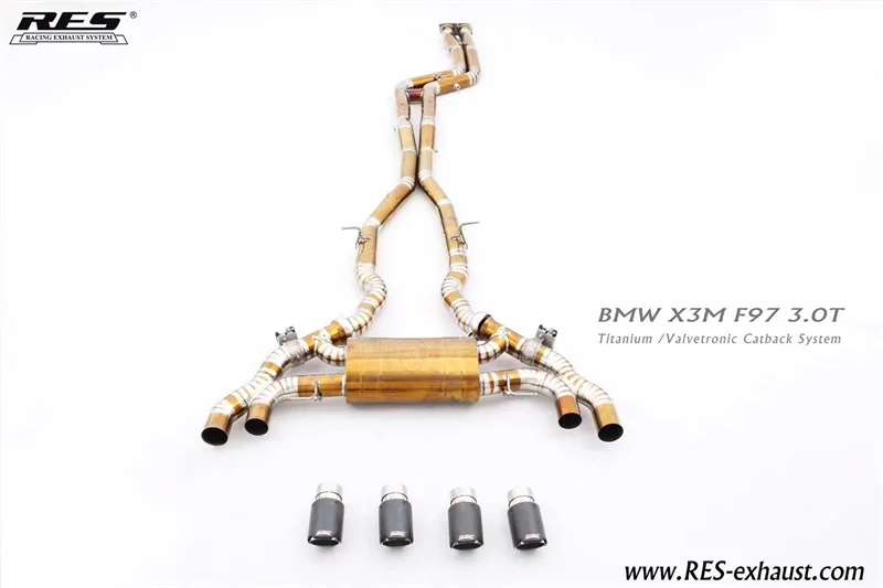 BMW X3M X4M F97 F98 titanium alloy Exhaust System Performance RES exhaust pipe downpipe