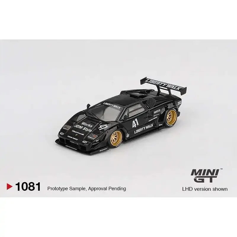 

Предпродажа MINIGT 1081 1:64 LBWK Lamborghini Countach Black, литая под давлением модель автомобиля, коллекция игрушек