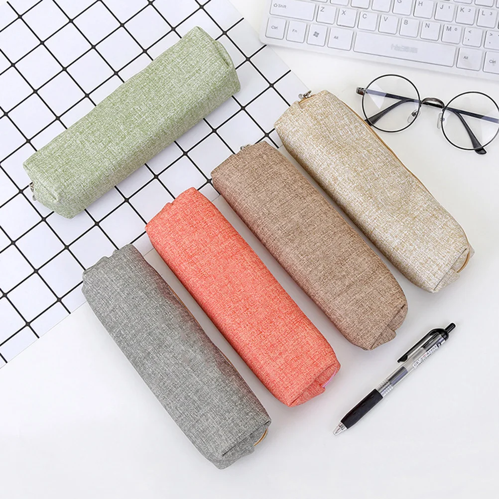 

2Pcs Pencil Case PU Pen Bag Cartoon Design Smooth Zipper Waterproof Abrasion Resistant Makeup Storage Bag