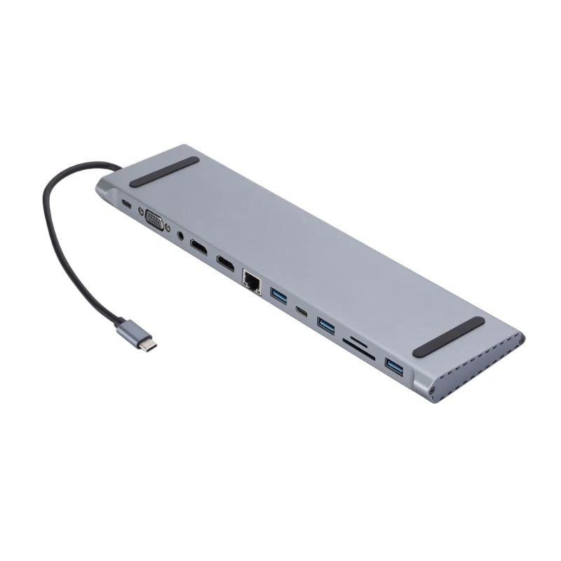 Multiports USB C Docking Station,Adapter With PD Charging, RJ45 100/10Mbps Port Card Readers For Laptops