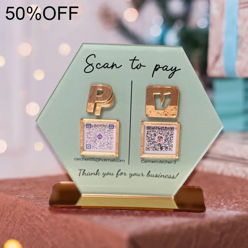 علامة الوسائط الاجتماعية لرمز الاستجابة السريعة القابل للتخصيص، حامل أعمال أكريليك مثالي للمقاهي والحانات والمحلات التجارية وخيارات الدفع للروابط الاجتماعية