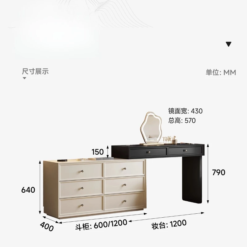 oo-Perfume Stand Italian Dressing Table Girls Mirror Luxury Classic Dressing Table Organizer Storage Mesa Maquillaje Furnitures