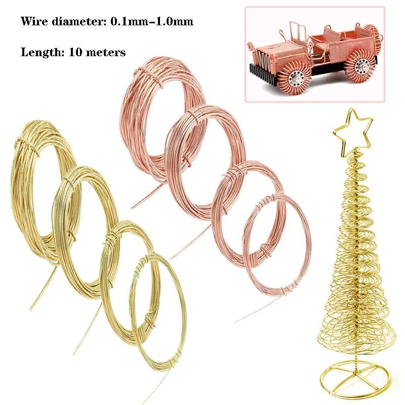 

Diameter 0.1mm-1mm soft brass/coppers wire for Used for the production of model craft jewelry length 10 meter