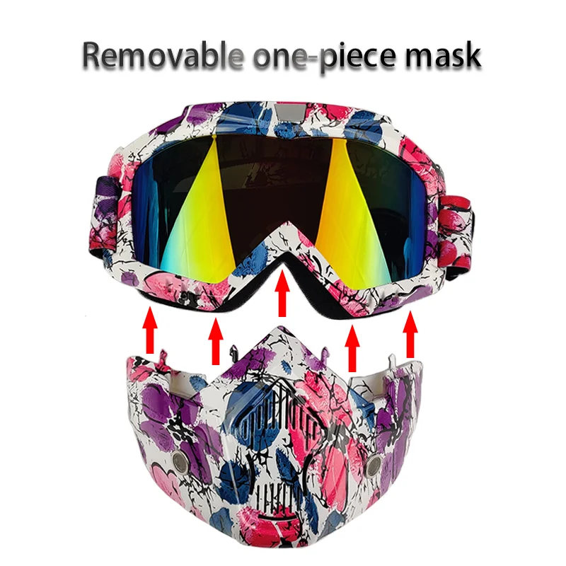 Motorcycle Mask Sakura Pattern Street Hip Hop Face Mask Motorcycle Goggles Mask Open Face Motorcycle Helmet Cycling Face Shield