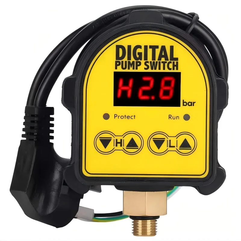 For Water Pump On/OFF 220V Digital Automatic Air Pump Pressure Controller Switch 0-10 Bar 1/2'' Interface Water Oil Compressor