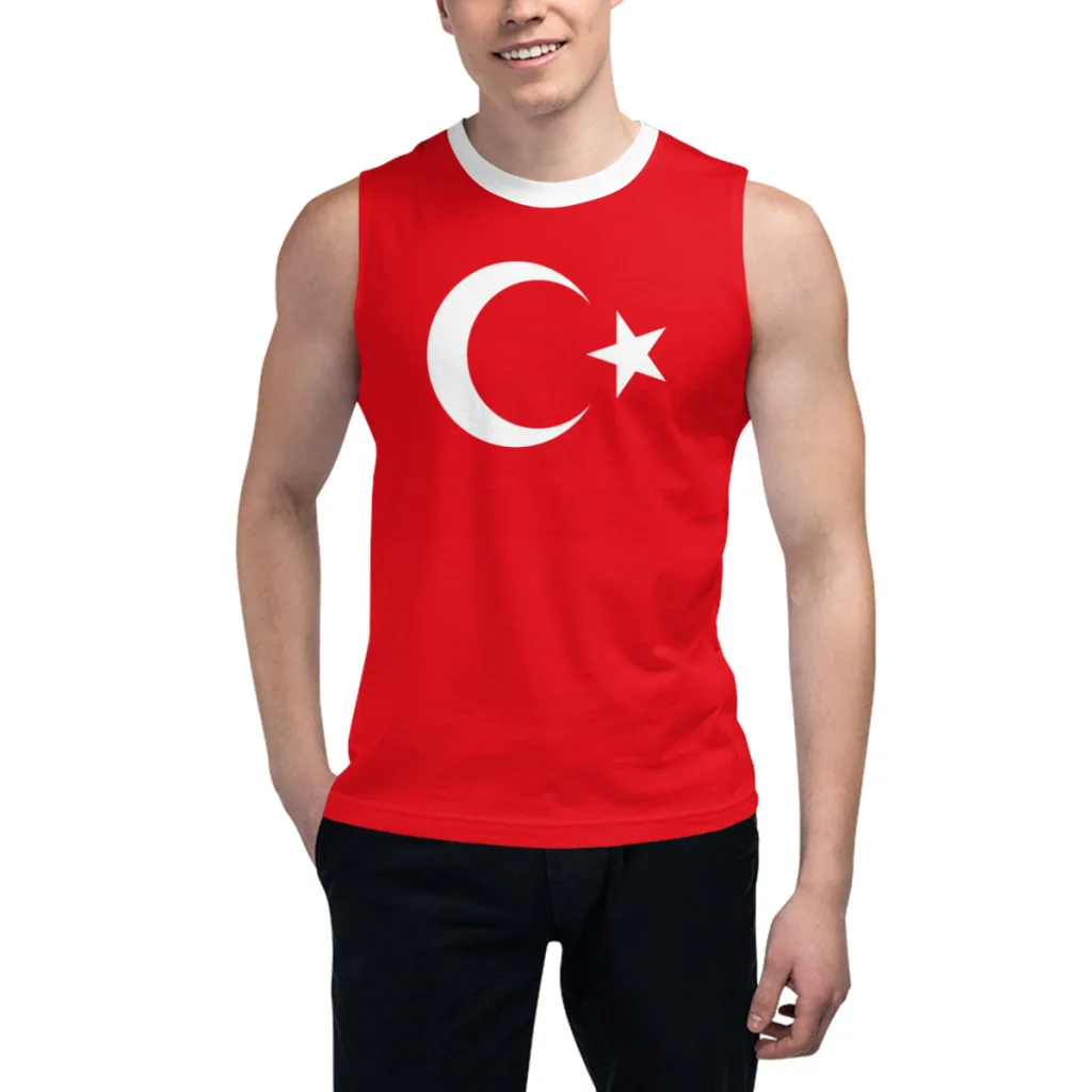 Sleeveless T-shirt Turkey Flag 3D Men's Boys Tshirt Gyms Tank Tops Fitness Joggers Basketball Training Vest