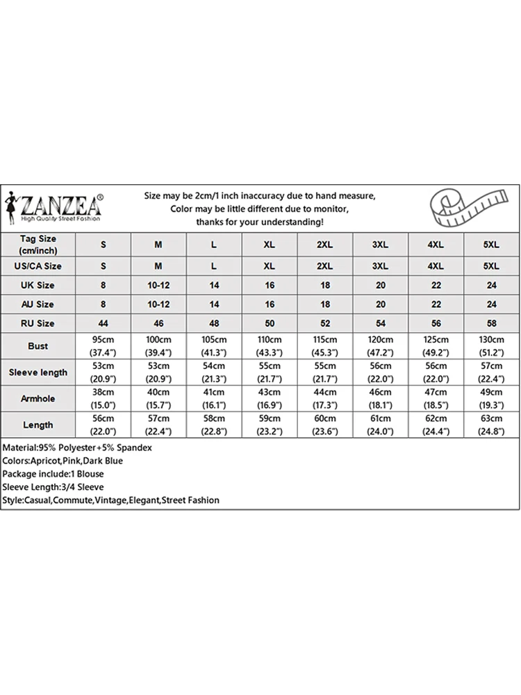 بلوزة نسائية من الدانتيل الصلبة بياقة مربعة قطع علوية للخريف من ZANZEA 2025 موضة 3/4 كم فانوس سترة أنيقة بلوفرات فضفاضة غير رسمية #6