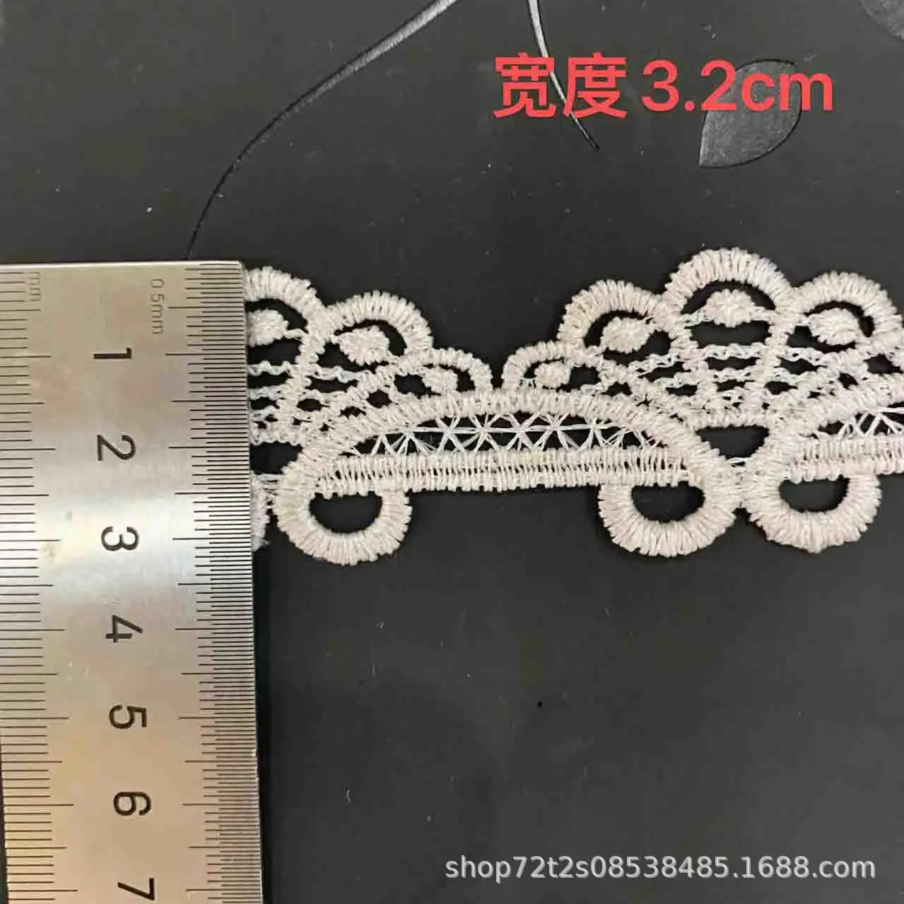 vendita all'ingrosso accessori in pizzo largo 3,2 cm, accessori in pizzo solubile in acqua, accessori di abbigliamento, tende, decorazione gonna