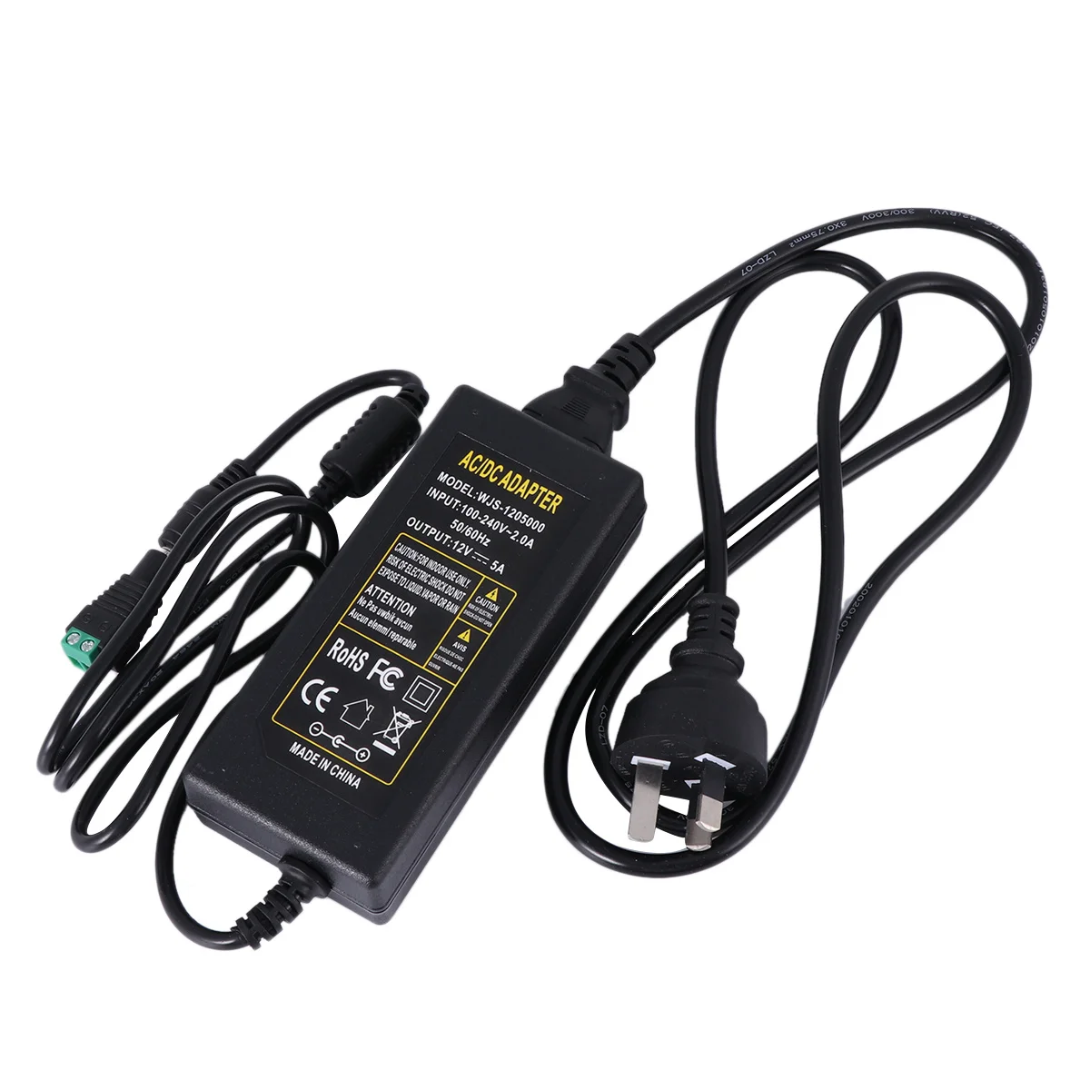 

1Set Power Adapter 12V 5A Professional with Saver Mode and Intelligent Ic Lightweight Travel Home Use Multi-Device