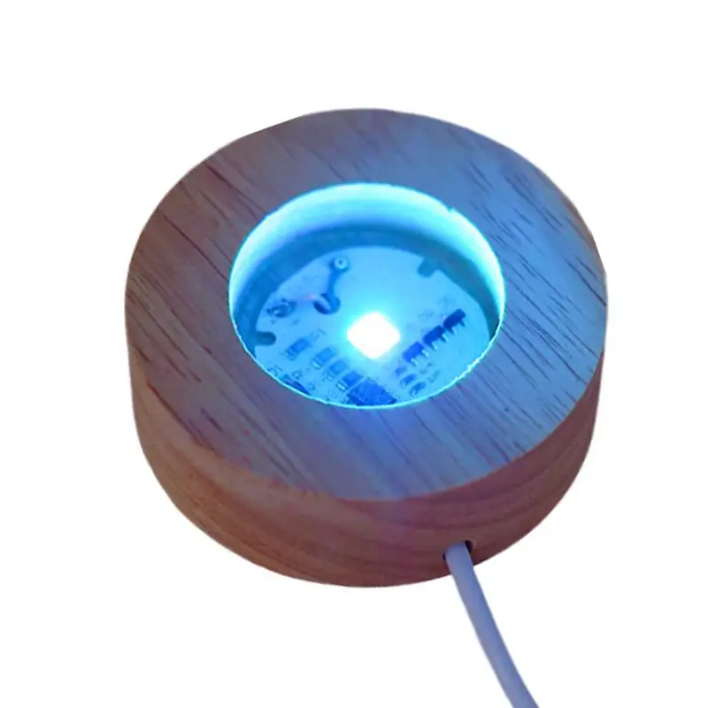 

New Wood Light Display Base Wooden LED Display Base For Resin Art Acrylic Crafts And Crystal Glass Wooden LED Night Light