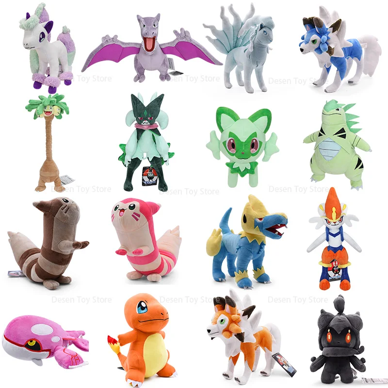 

16 Styles Pokemon Plush Galarian Ponyta Aerodactyl Alolan Ninetales Tyranitar Exeggutor Meowscarada Charmander Stuffed Toys