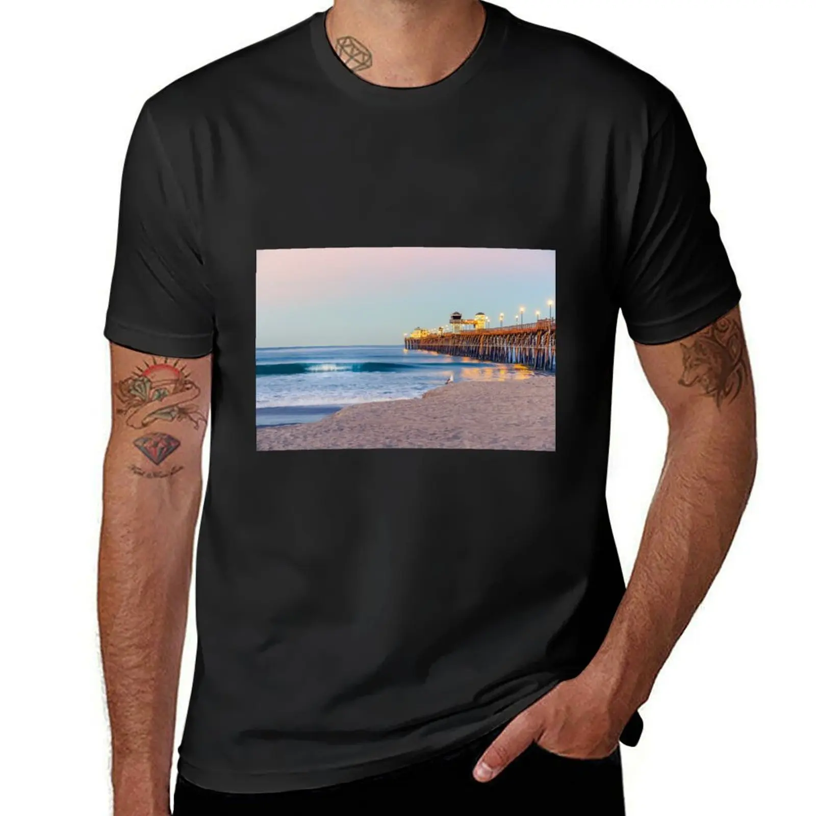 Serenity At Sunrise - Oceanside, California T-Shirt vintage clothes kawaii clothes mens clothing