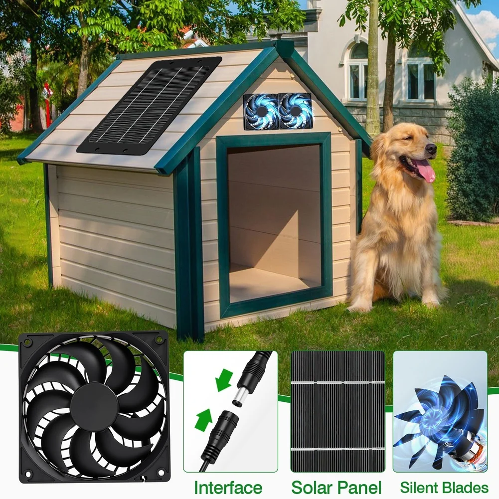 125*125*25mm Solar Exhaust= Fan Kit 10W 12V Solar Attic Fan Kit Exhaust= Fan For Roof Vent For Chicken Coop= Shed Pet House Fan