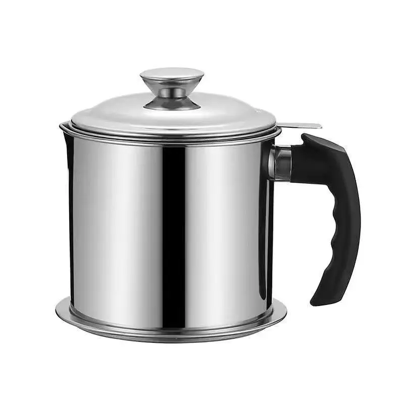 Stainless steel strainer oil pot for home kitchen large capacity filter residue oil storage return cup filter oil tank view 5