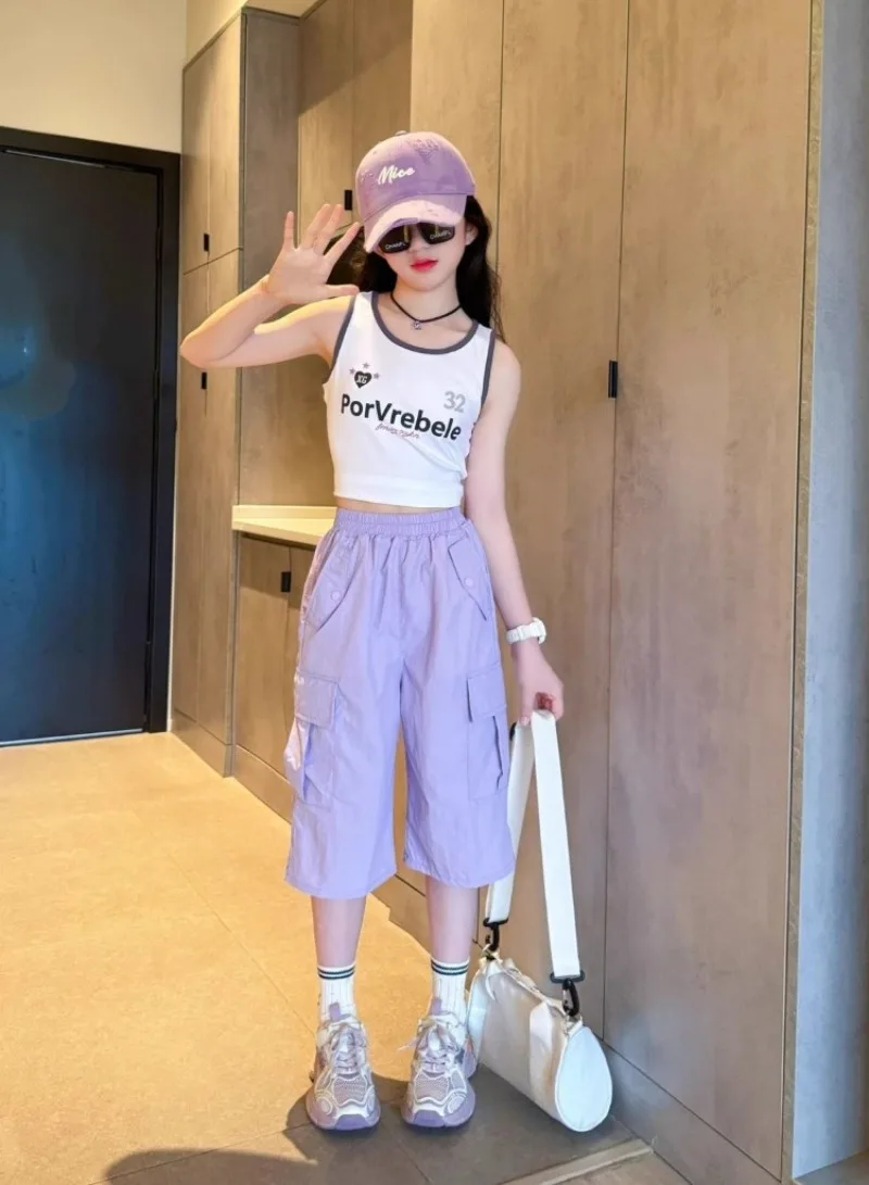 Girls' Summer Lightweight Cargo Shorts Quick Dry Utility Shorts for Tween Girls Casual with Pockets Mid Length for Outdoor