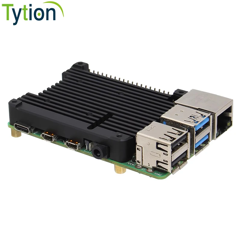 

Корпус Raspberry Pi 4B, защитный корпус из металлического алюминиевого сплава с двойным вентилятором