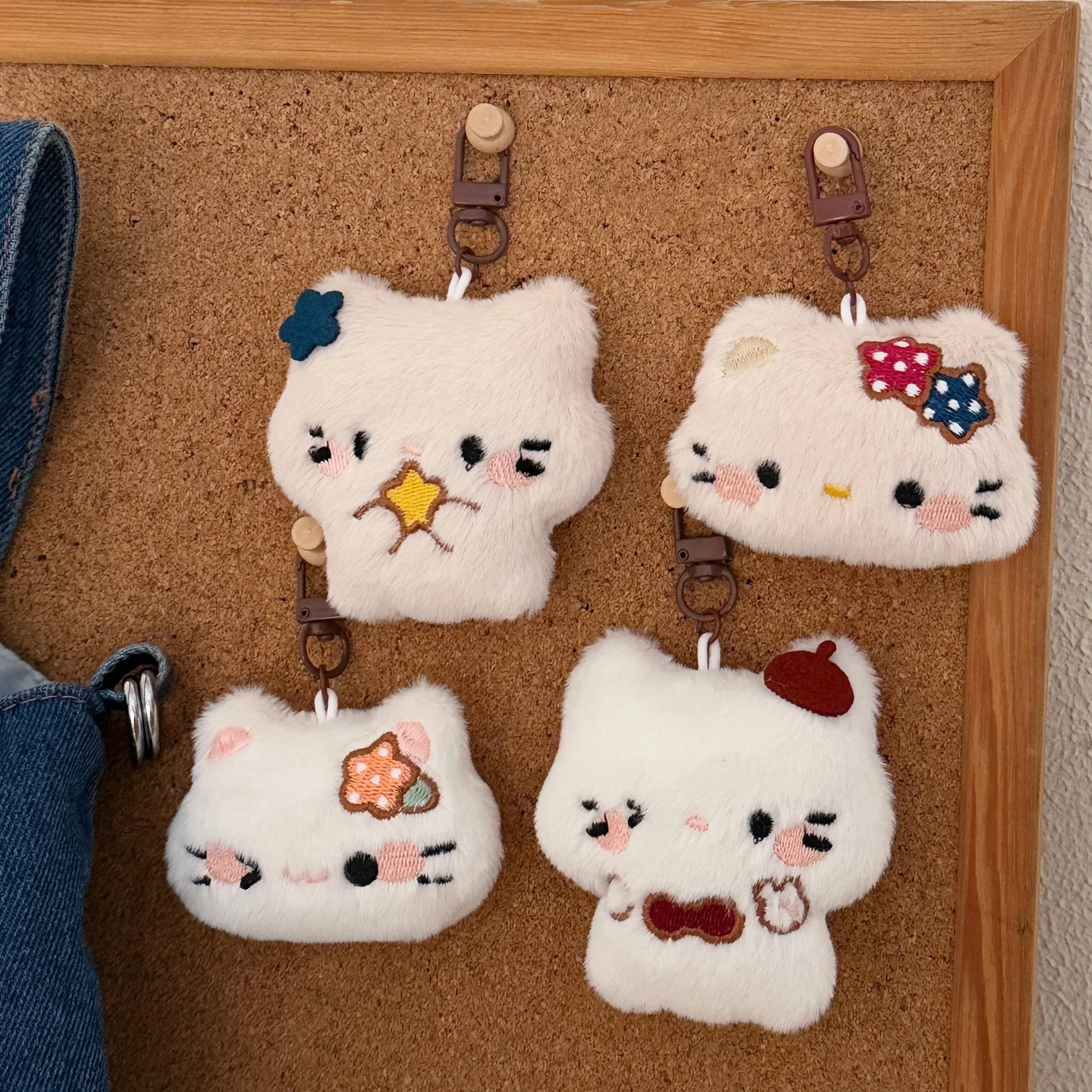 

Sanrio Hello Kitty Cute Plush Keychain Set Kawaii Cartoon Stuffed Bag Charm Mini Wallet Cute Gift for Fans