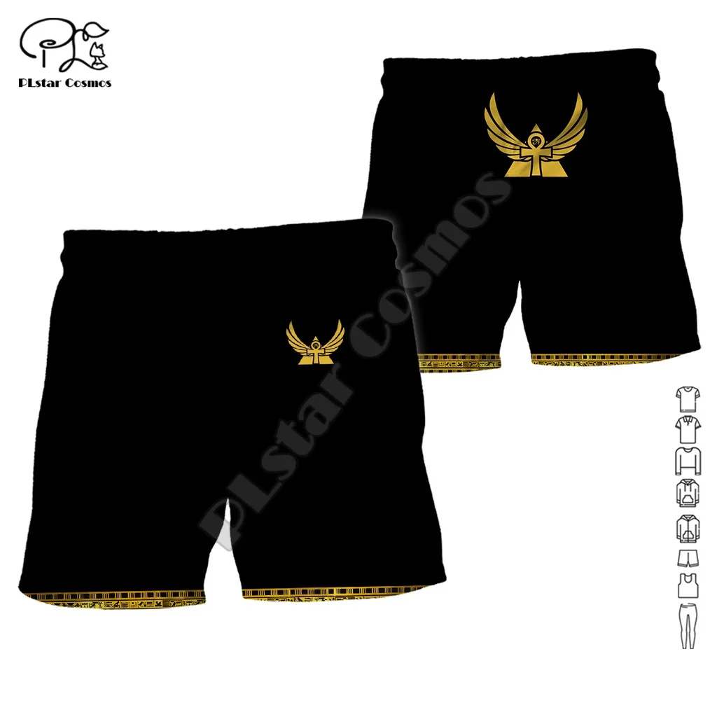 NewFashion Africa Ancient Egyptian Sphinx Anubis Horus Tattoo Retro 3DPrint Unisex Summer Funny Casual Beach Shorts Pants X1