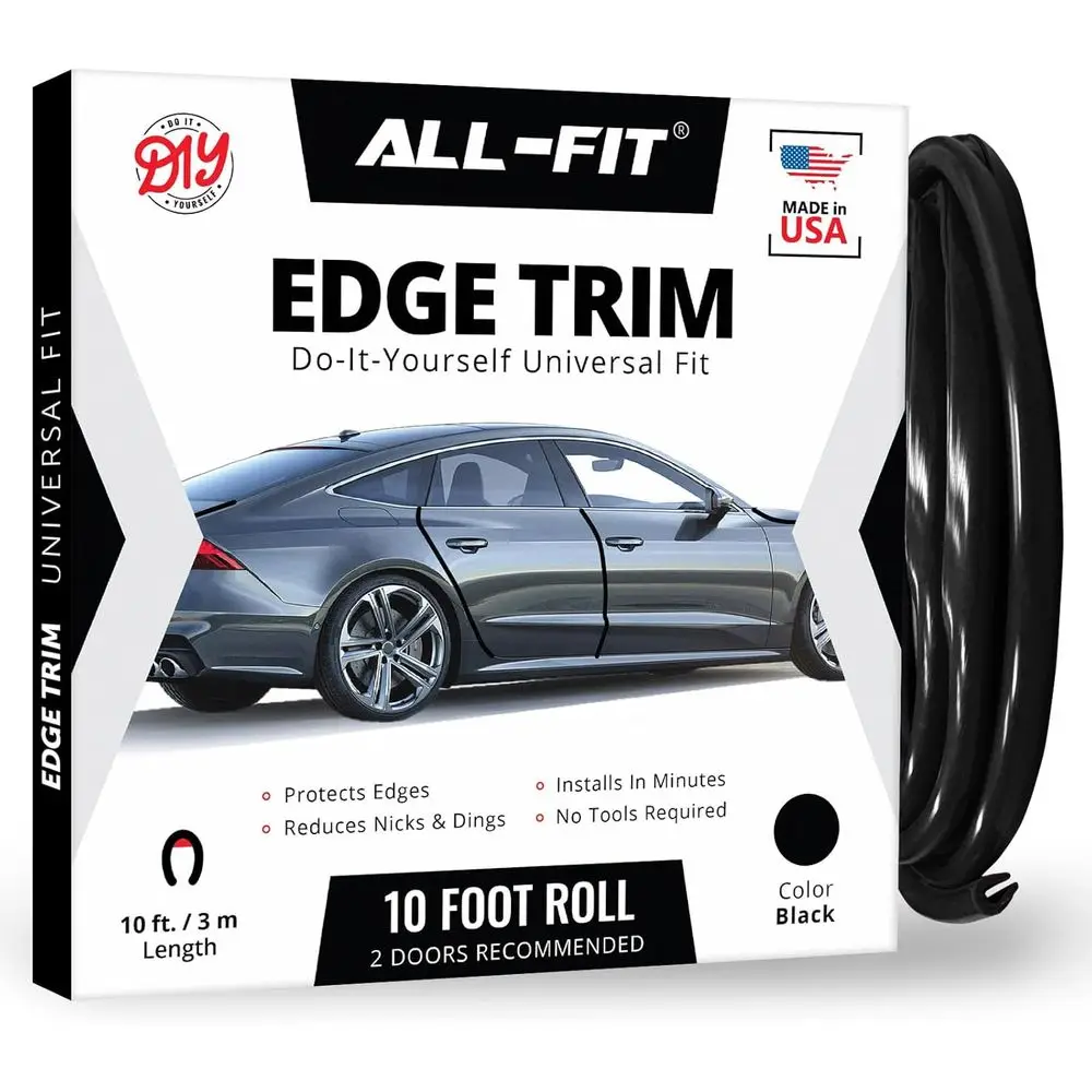 

Flexible Adhesive Car Door Edge Guard - 10 Pack Black Protectors to Prevent Scratches and Dings