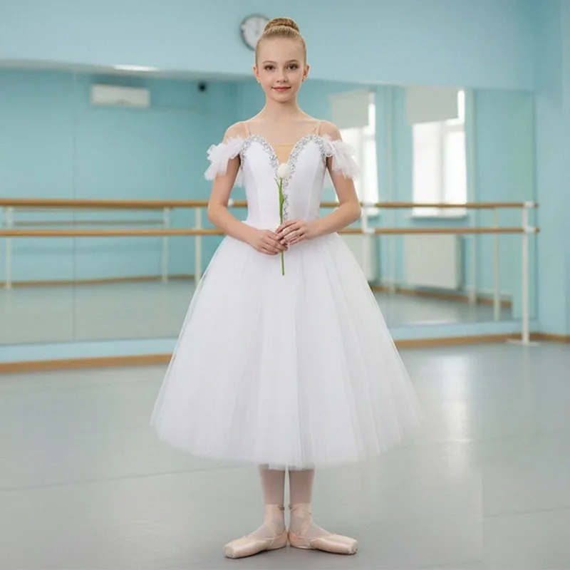 

Children's Performance TUTU Long Skirt for Women New Arrival Girls Professional Ballet Dance Skirt