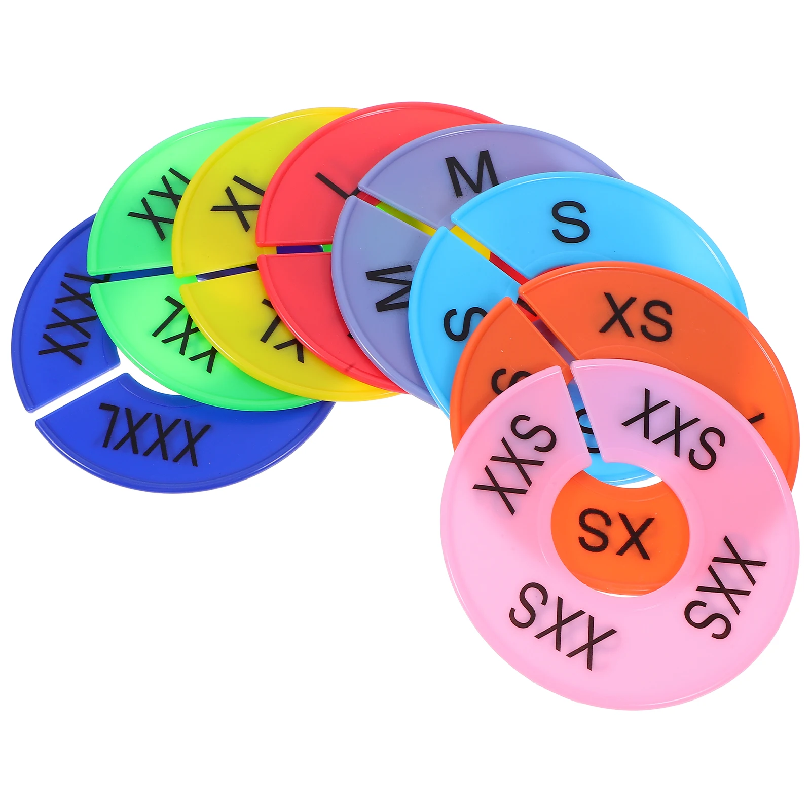 

8pcs Clothing Classification Discs Round Plastic Size Dividers Closet Organizers Hanger Shelf Separators Wardrobe Solutions