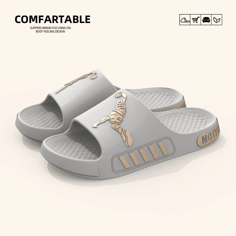Summer EVA Slides Men Non Slip Slippers Outdoor Bathroom Sandals Cushion Breathable Comfort Thick Sole Casual Home Bath Shoes